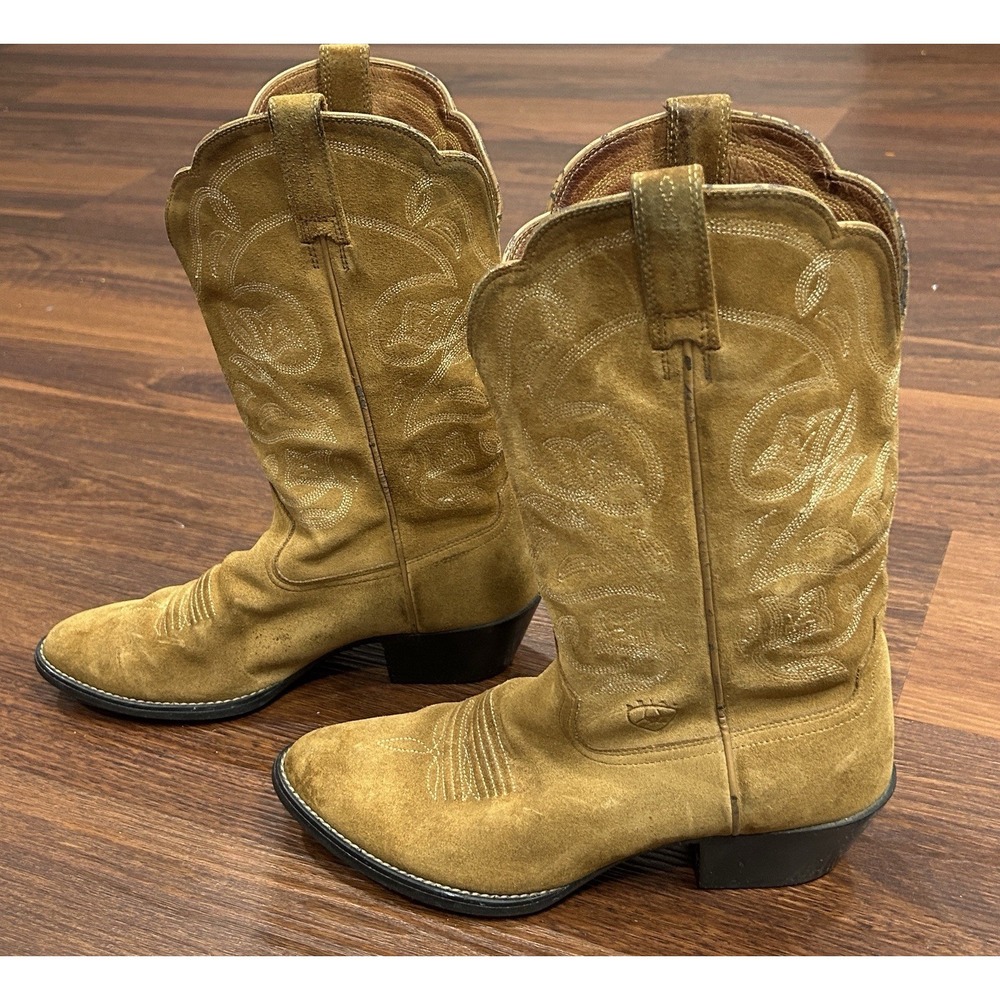 Ariat Tan Suede Western Heeled Boots